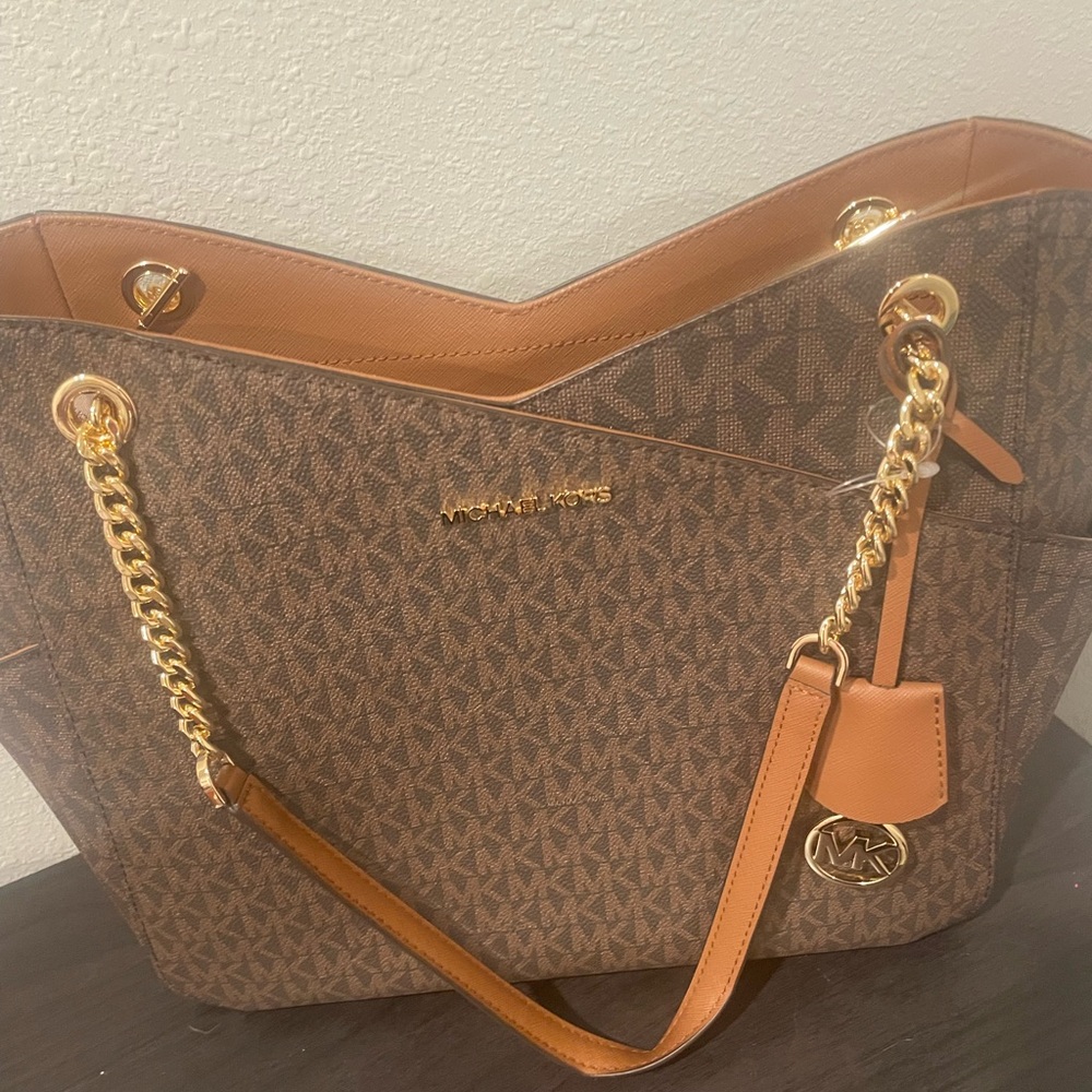 Michael Kors Brown and Gold Tote - Picture 4 of 7